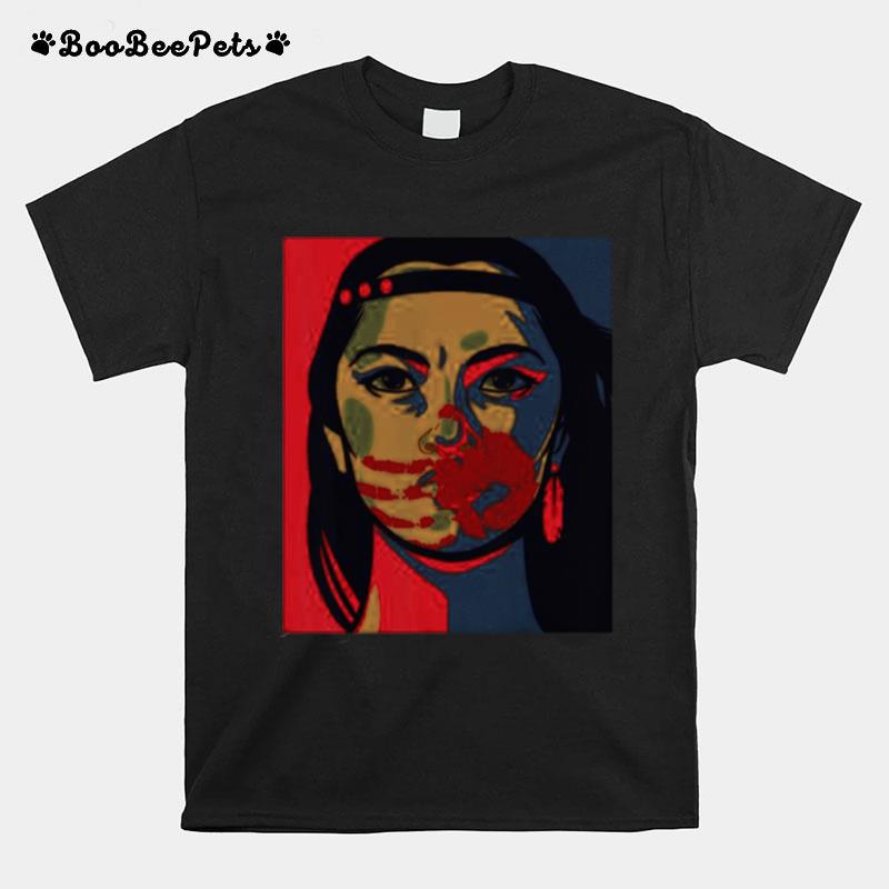 Mmiw Awareness Indigenous Woman Art Stolen Sisters T-Shirt