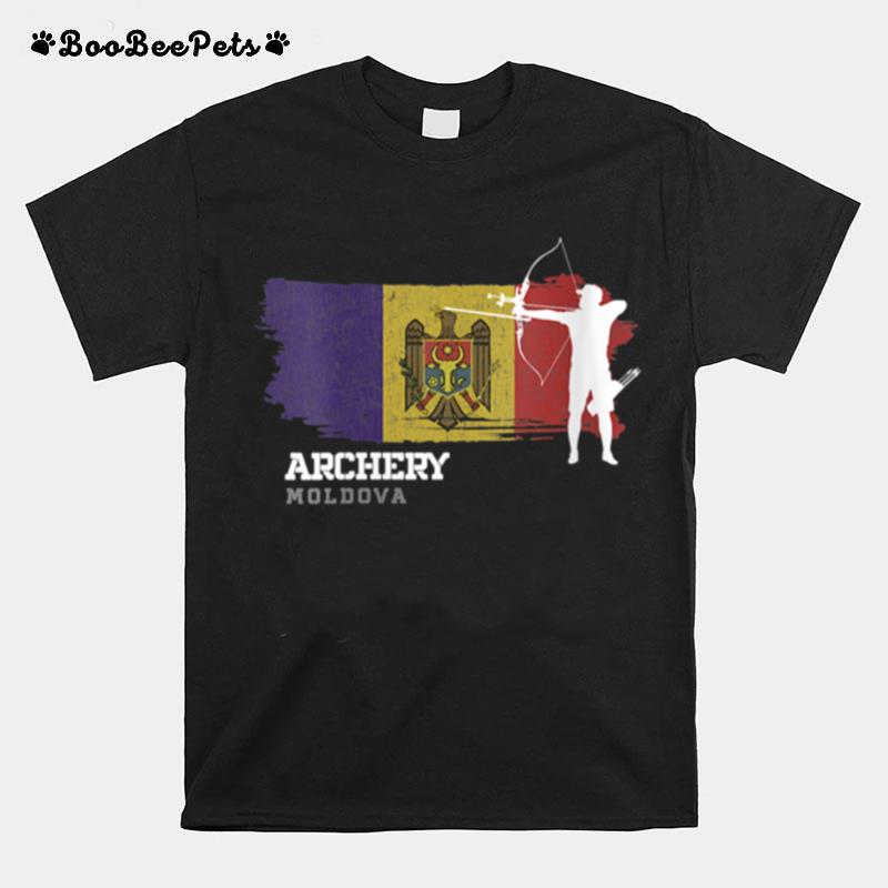 Moldova Archery Team Sports Moldovan Flag Bow Arrow T-Shirt