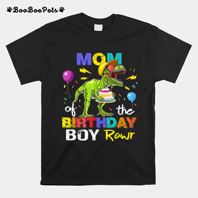 Mom Of The Birthday Boy Mom Dinosaur T-Shirt