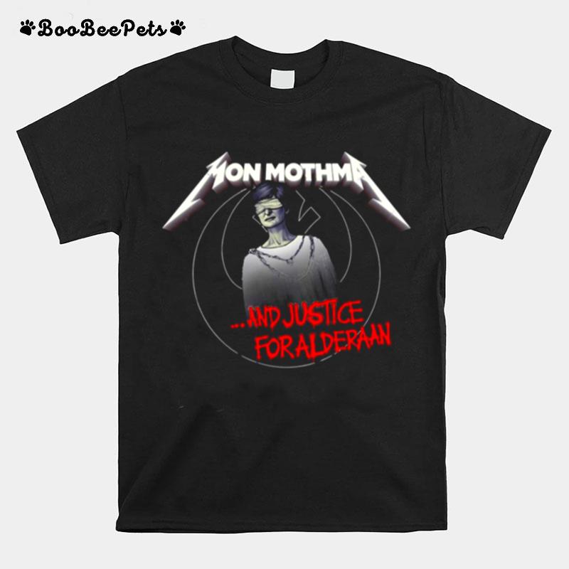 Mon Mothma And Justice Foralderaan Metal Rock Logo Star Wars T-Shirt