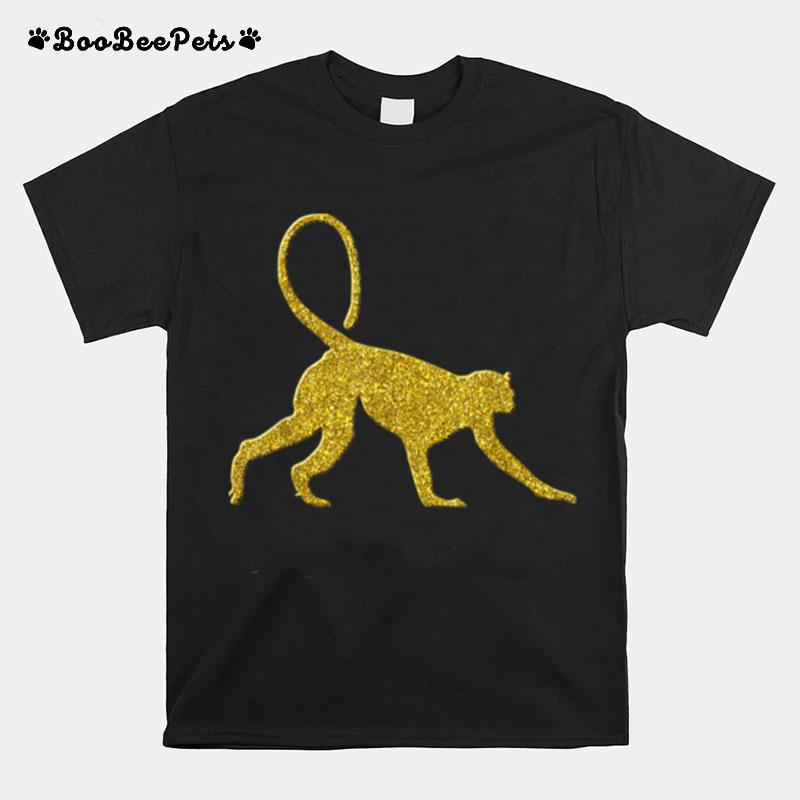 Monkey Chimp Gorilla Vintage Golden Retro Symbol T-Shirt
