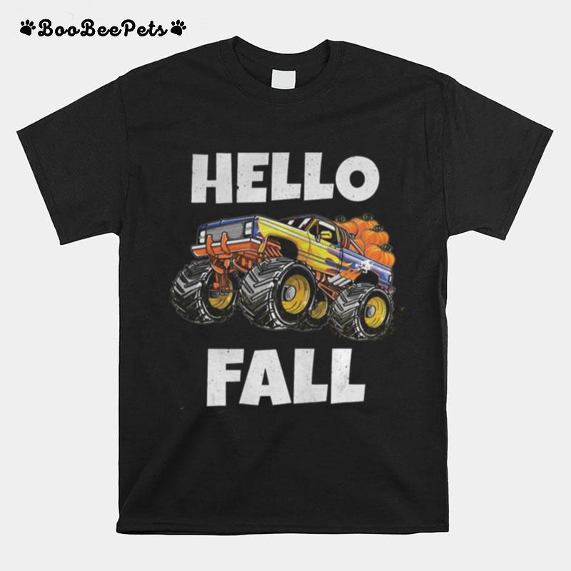 Monster Truck Thanksgiving Hello Fall T-Shirt