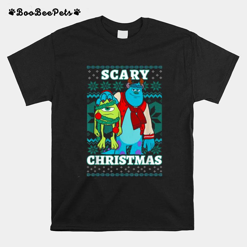 Monsters Christmas Scary Ugly Pattern Monsters Inc Cartoon Pixar T-Shirt