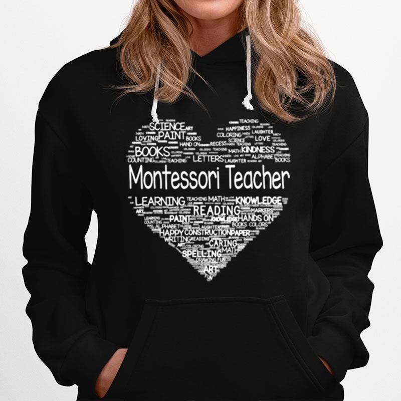 Montessori Teacher Team Funny Heart Back To School Hoodie