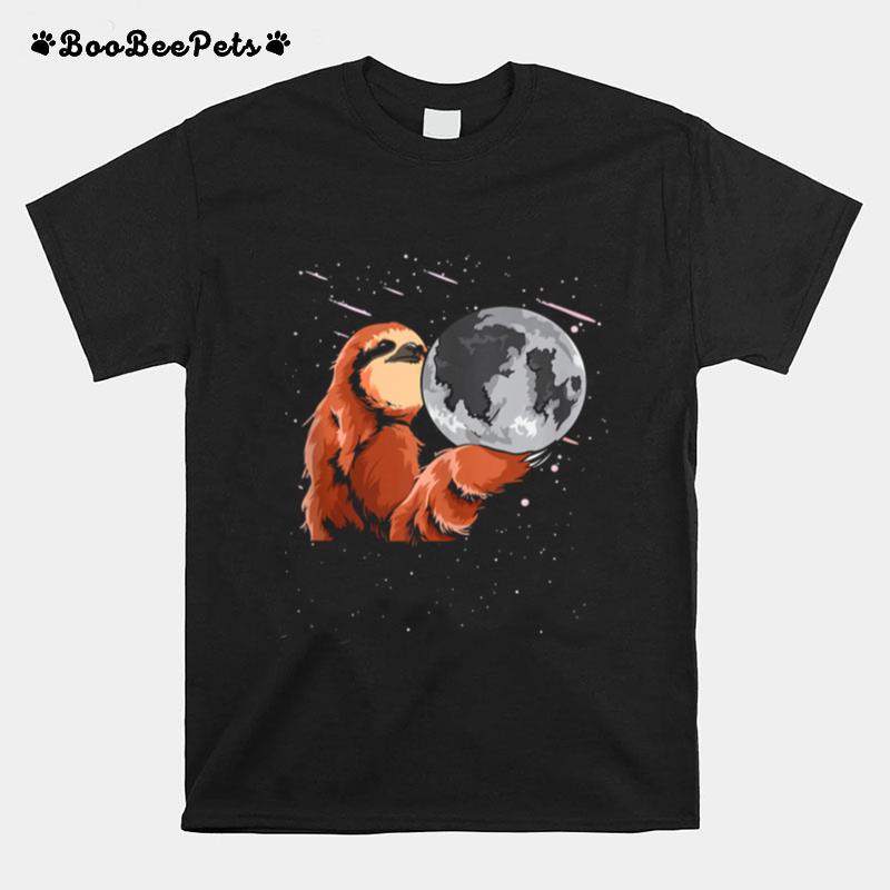 Moon Sloth Outer Space Sloth Holding The Moon T-Shirt