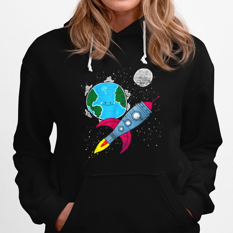 Moon Space Earth Rocket Cosmonaut Junior Astronaut Hoodie