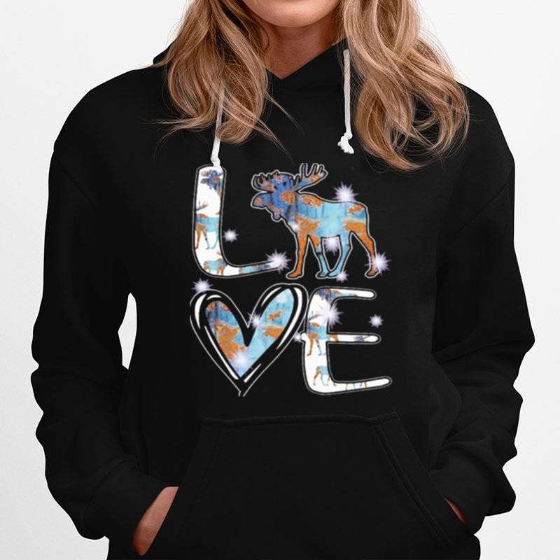 Moose Love Cute Theme Hoodie