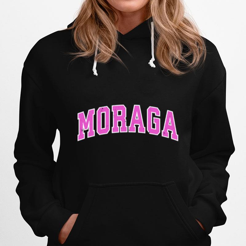 Moraga California Ca Vintage Sports Design Pink Design Hoodie