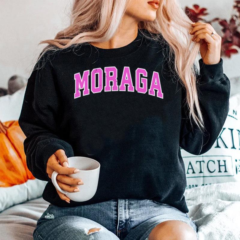 Moraga California Ca Vintage Sports Design Pink Design Sweater
