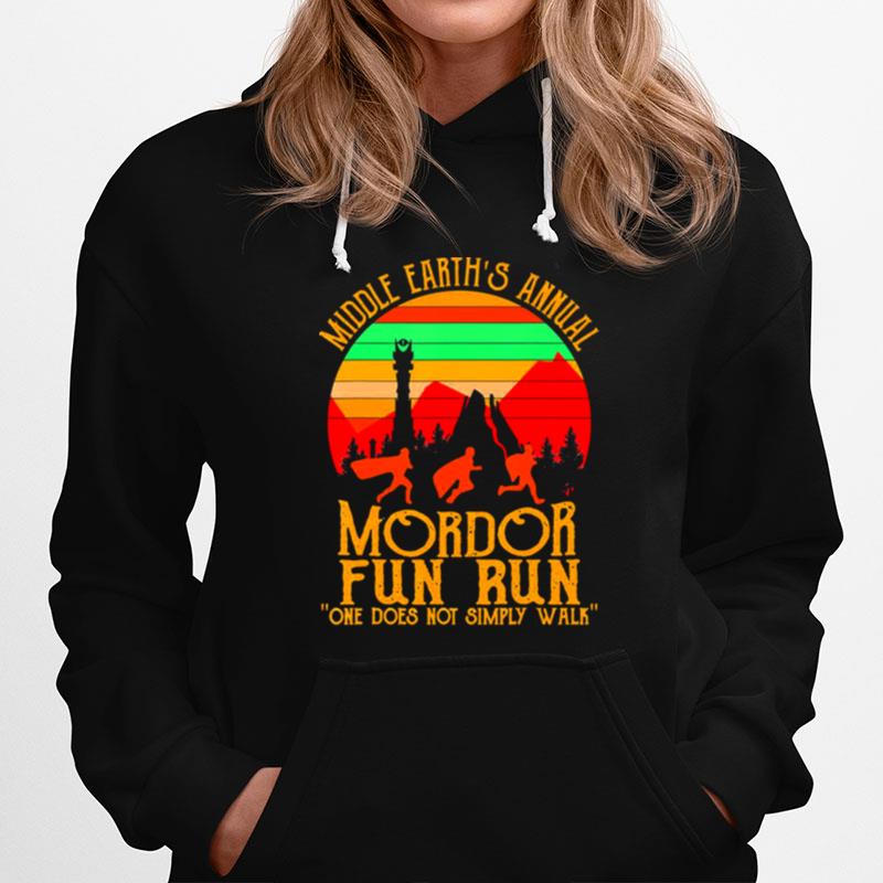 Mordor Fun Run One Does Not Simply Walk Vintage Retro Hoodie