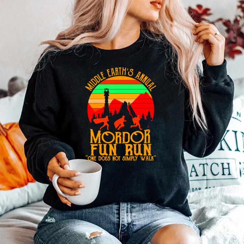 Mordor Fun Run One Does Not Simply Walk Vintage Retro Sweater