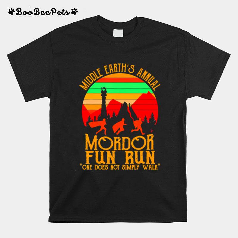 Mordor Fun Run One Does Not Simply Walk Vintage Retro T-Shirt