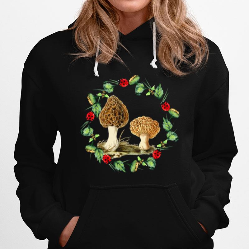 Morel Mushrooms Sunflower Honey Bee And Ladybug Greenery Hoodie