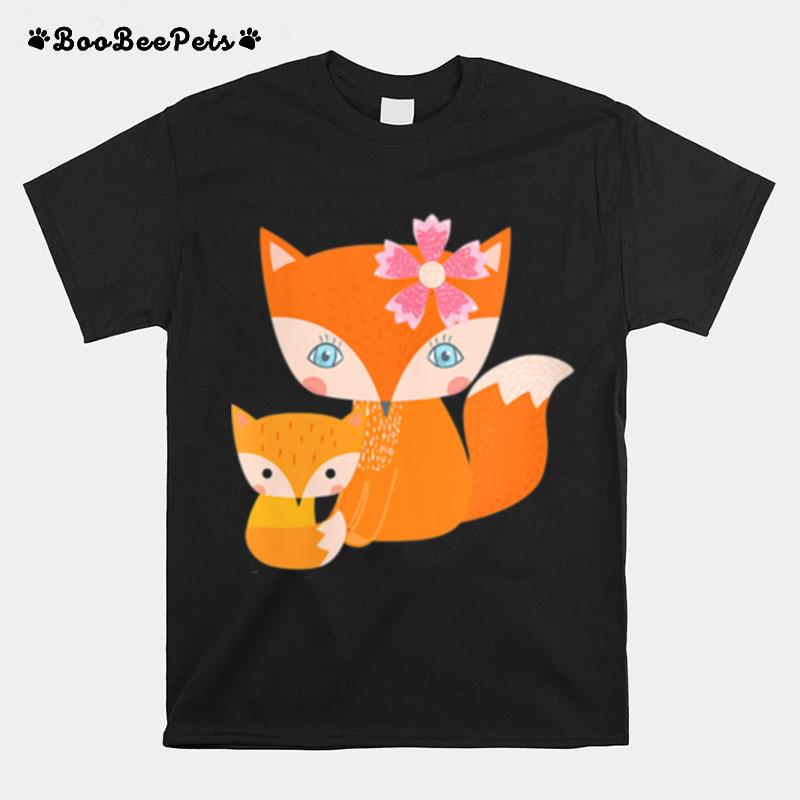 Mothers Day Mom And Baby Foxes Foxs Mom T-Shirt