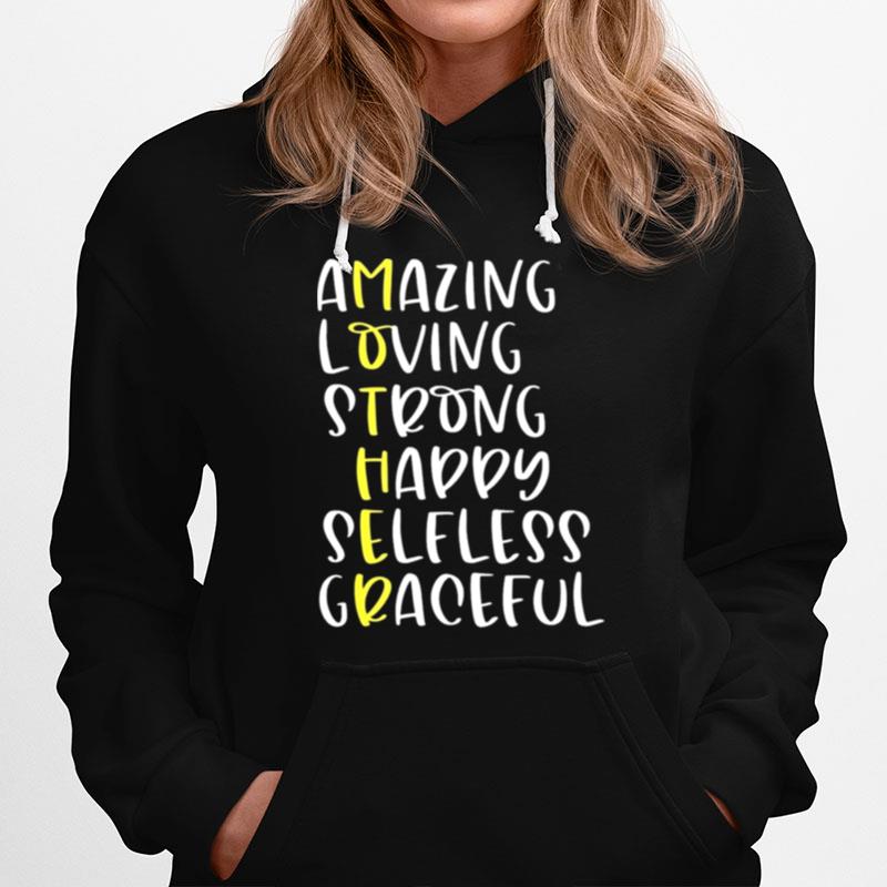 Mothers Definition Amazing Loving Strong Mothers Day Hoodie