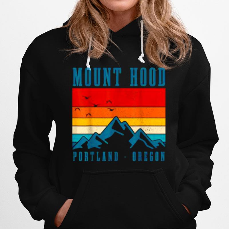 Mount Hood Portland Oregon Vintage Mountains Pnw Hiking Hoodie