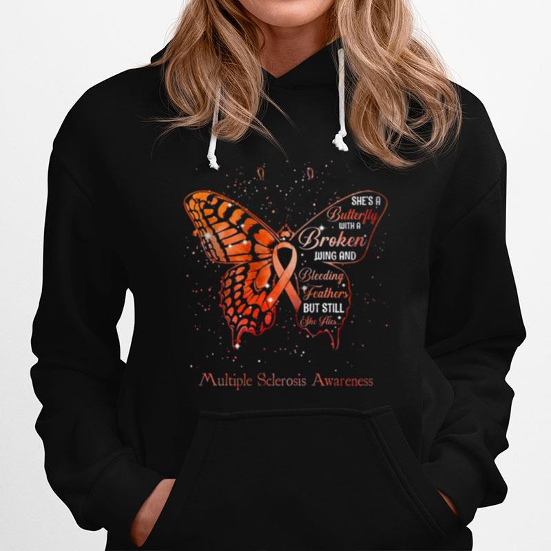 Ms Shes A Butterfly With A Broken Wing Hoodie