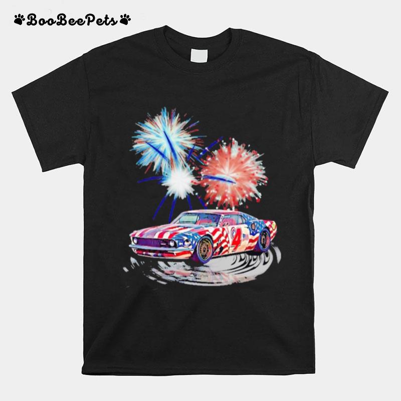 Muscle Car Happy 4Th Of July T-Shirt
