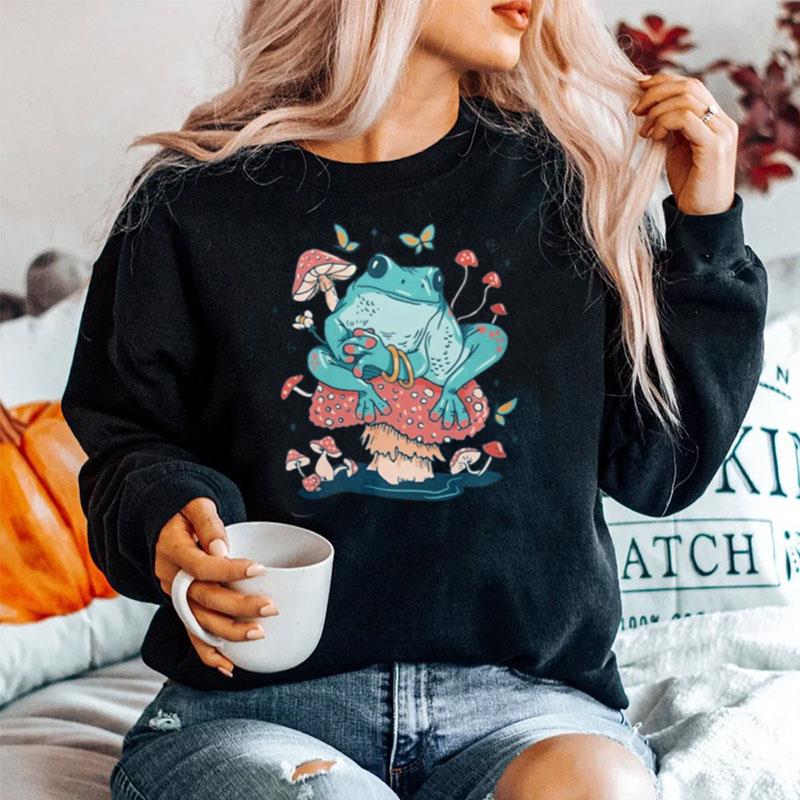 Mushroom Cottagecore Frog Cottage Core Sweater