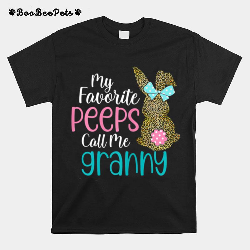 My Favorite Peeps Call Me Granny Easter Egg Leopard Bunny T-Shirt