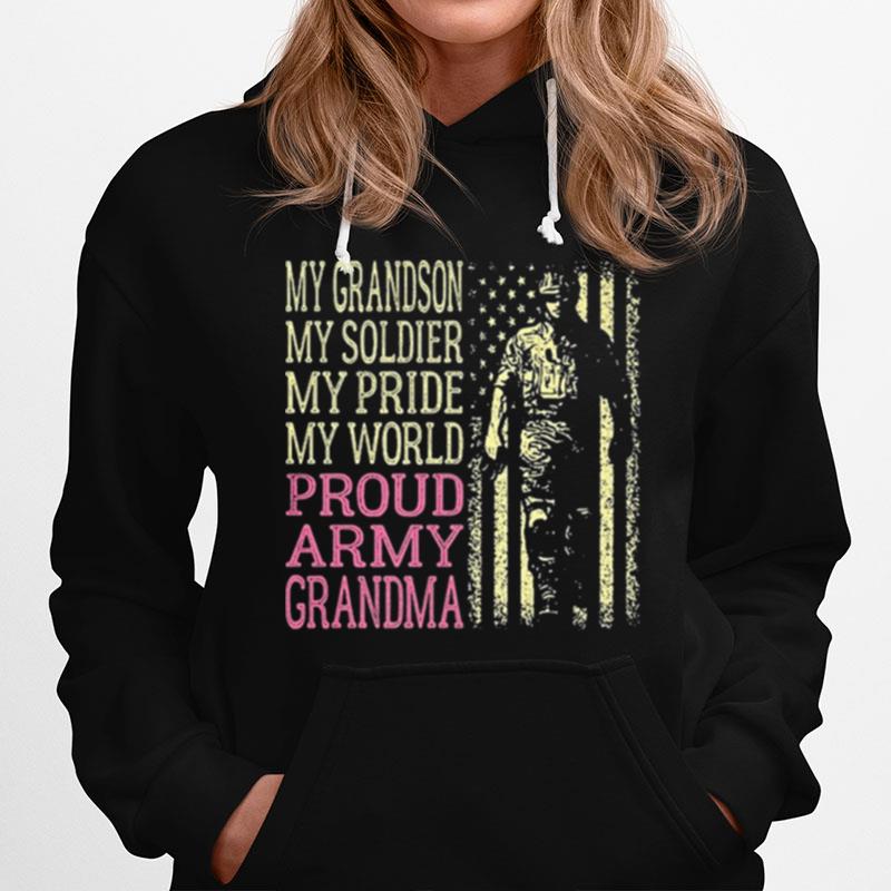 My Grandson My Soldier Hero Proud Army Grandma Us Military Hoodie