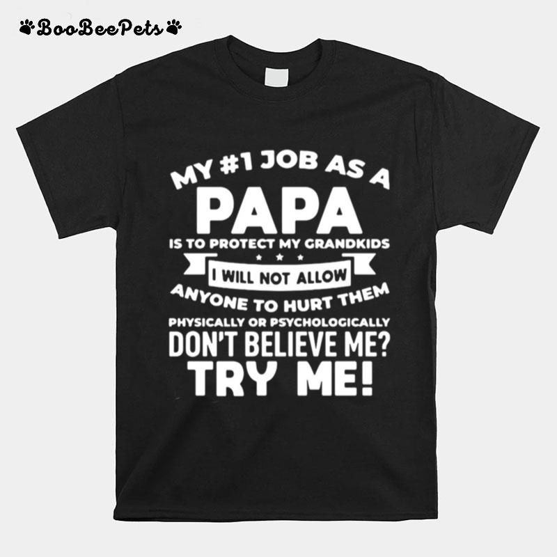 My Job As A Papa Is Protect My Grandkids I Will Not Allow Anyone To Hurt Them T-Shirt