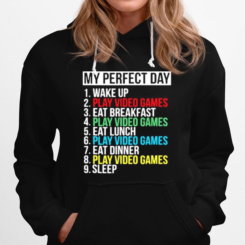 My Perfect Day Play Video Games Vintage Hoodie