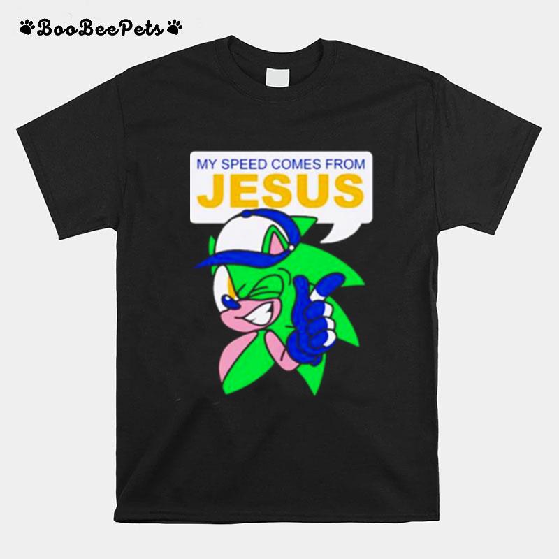 My Speed Comes From Jesus Trevor The Hedgehog T-Shirt