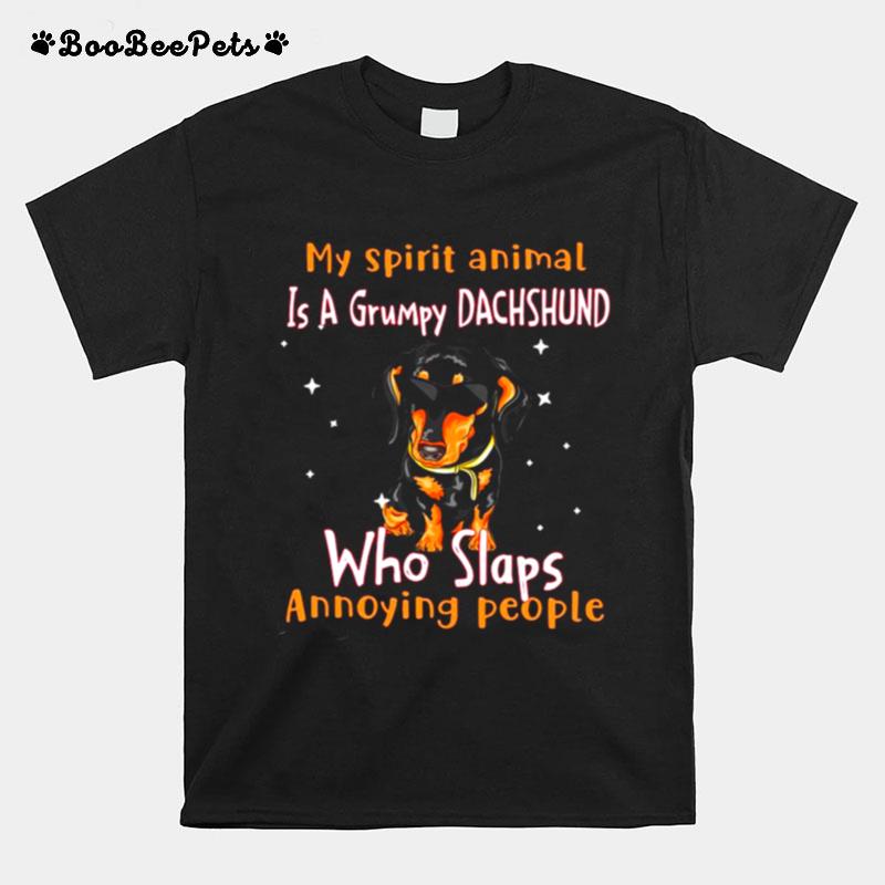 My Spirit Animal Is A Grumpy Dachshund Who Slaps Annoying People T-Shirt