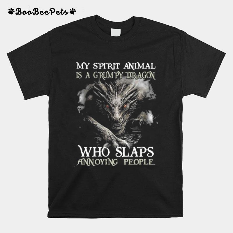 My Spirit Animal Is A Grumpy Dragon Who Slaps Annoying People T-Shirt