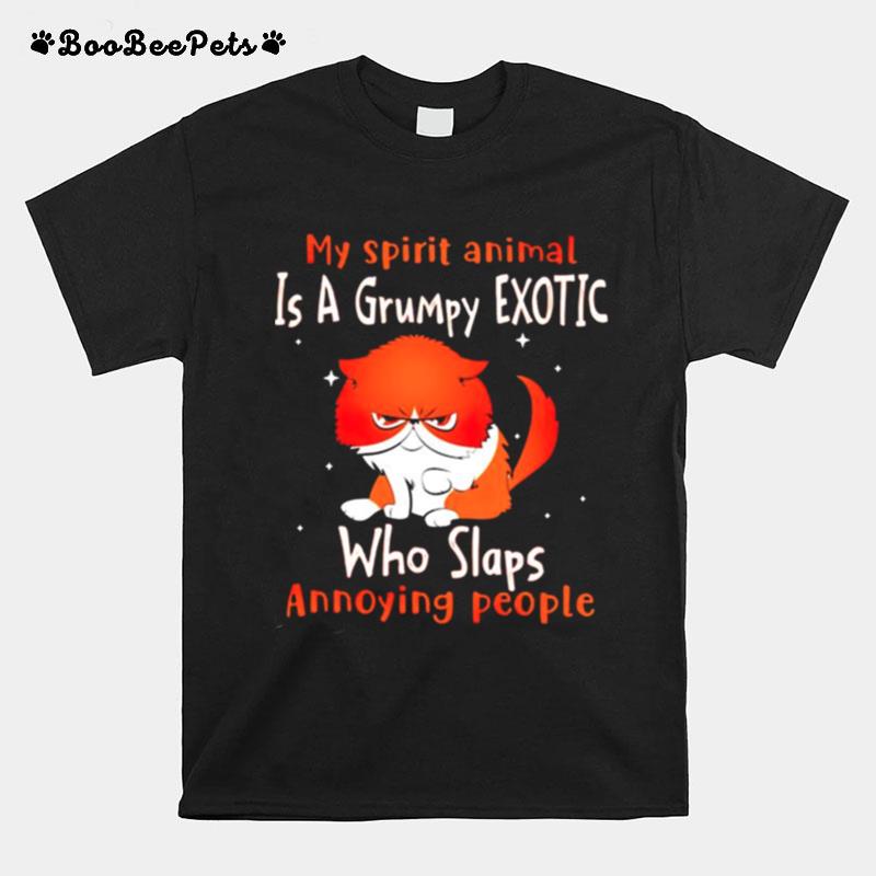 My Spirit Animal Is A Grumpy Exotic Who Slaps Annoying People T-Shirt