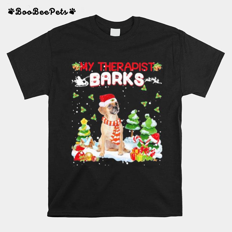 My Therapist Barks Happy Merry Christmas T-Shirt