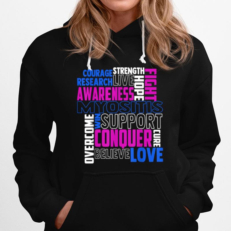 Myositis Awareness Dermatomyositis Related Blue Ribbon Hoodie