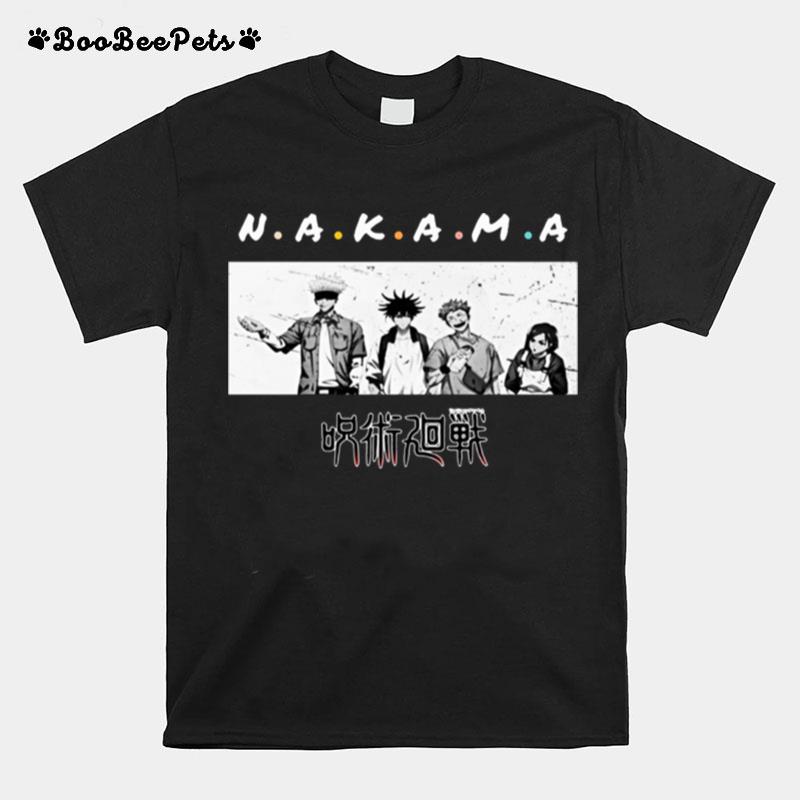 Nakama Friends Font Gojo Team Jujutsu Kaisen Anime Manga T-Shirt