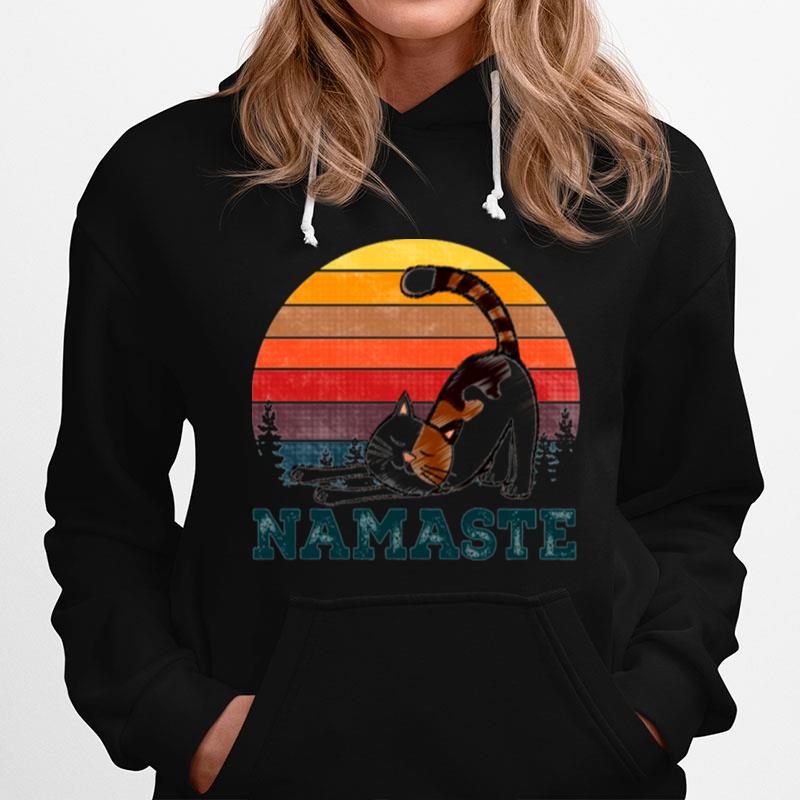 Namaste Yoga Cat Namaste Hippie Yoga Meditation Cat Lovers Hoodie