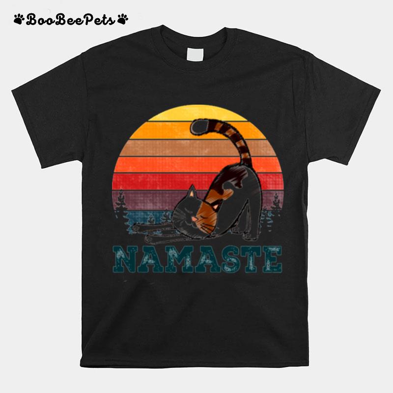 Namaste Yoga Cat Namaste Hippie Yoga Meditation Cat Lovers T-Shirt