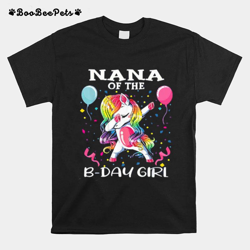 Nana Of The Birthday Girl Unicorn Dabbing Party T-Shirt