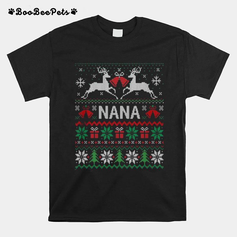 Nana Reindeer Ugly Merry Christmas Gift T-Shirt