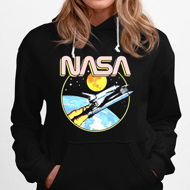 Nasa Retro Shuttle Over The Earth Hoodie