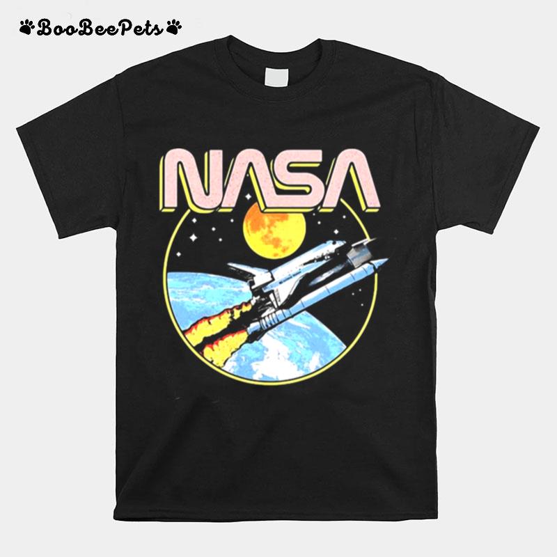 Nasa Retro Shuttle Over The Earth T-Shirt