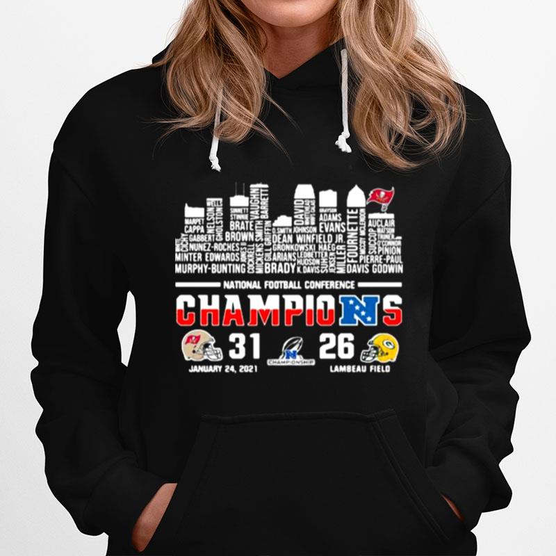 National Football Conference Champions Tampa Bay Buccaneers And Green Bay Packers Flag Hoodie