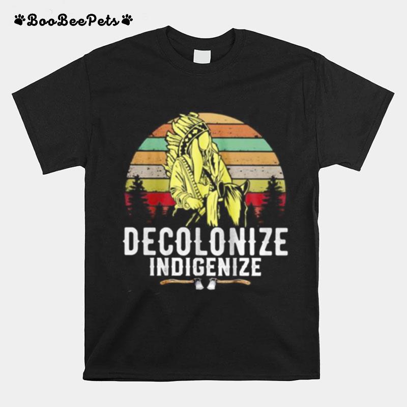 Native America Decolonize Indigenize Vintage Retro T-Shirt