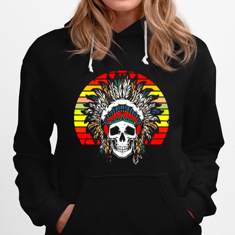 Native American Headdress Skull Native Indian Pride Vintage Hoodie