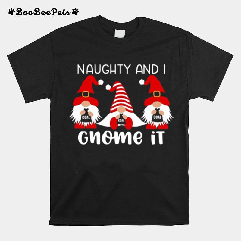 Naughty And I Gnome It Christmas Gnomes T-Shirt