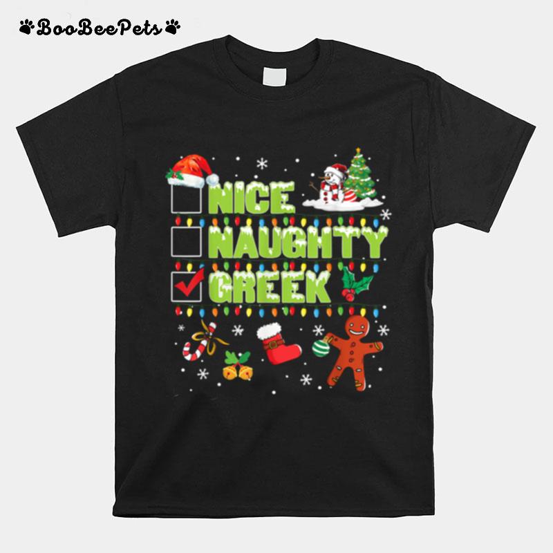 Naughty Greek Christmas Santa Xmas T-Shirt