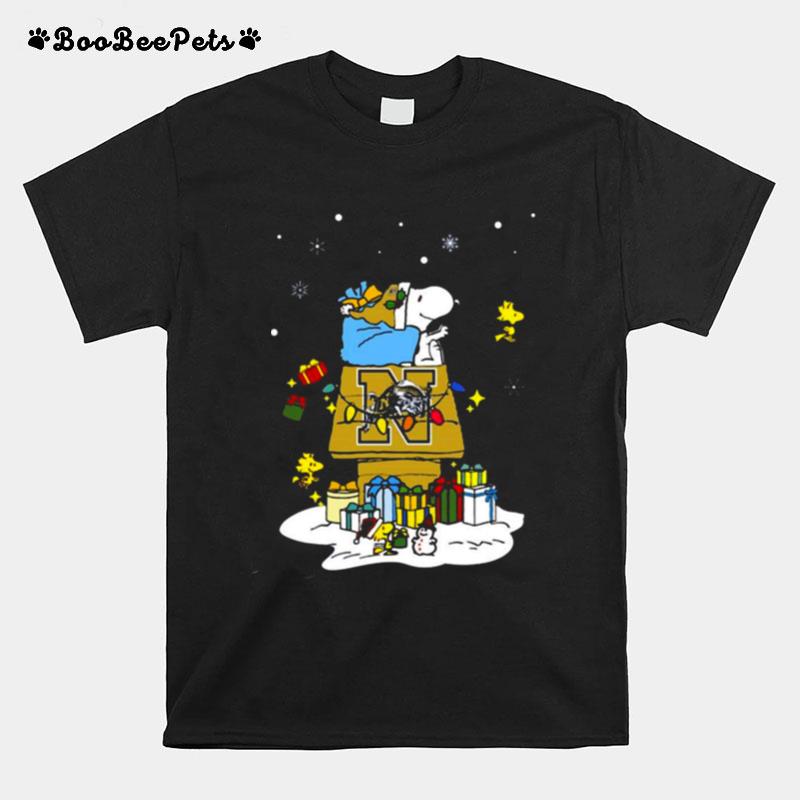 Navy Midshipmen Santa Snoopy Wish You A Merry Christmas 2022 T-Shirt