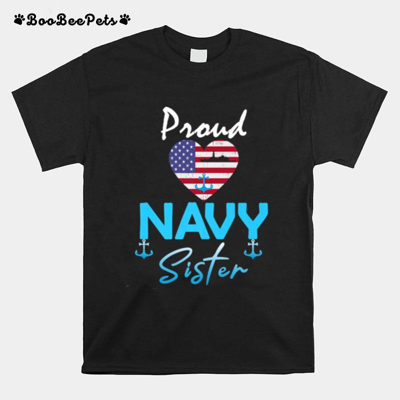 Navy Us Veterannavy Sister Proud Navy Sister T-Shirt