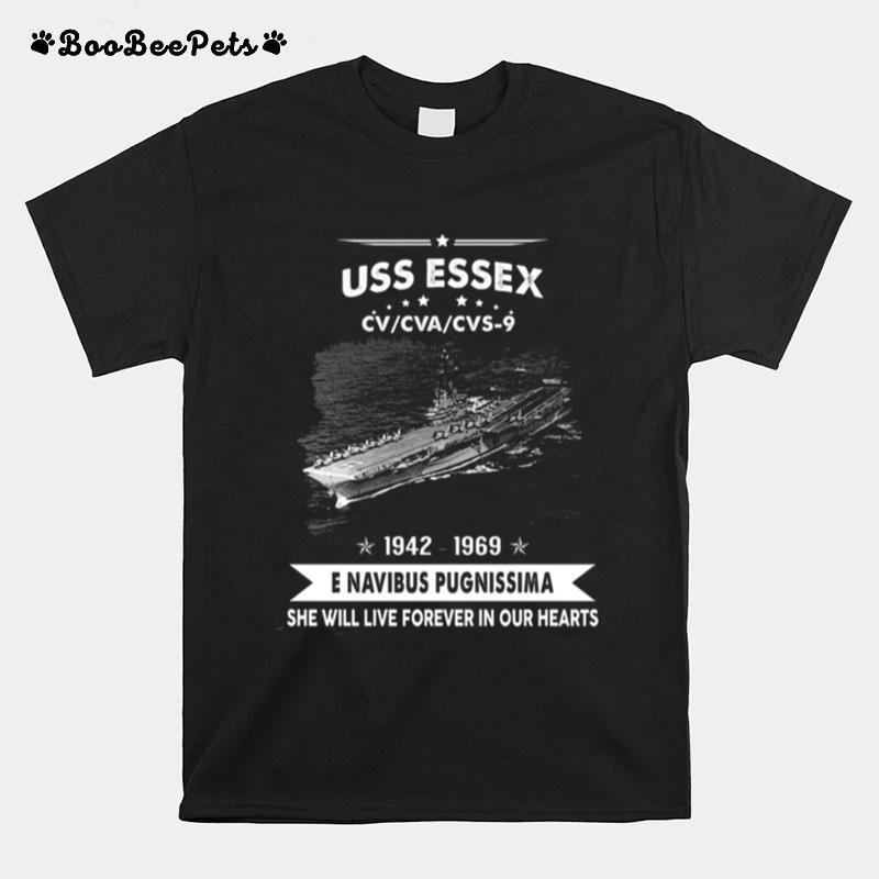 Navy Uss Essex Cv 9 Military Army T-Shirt