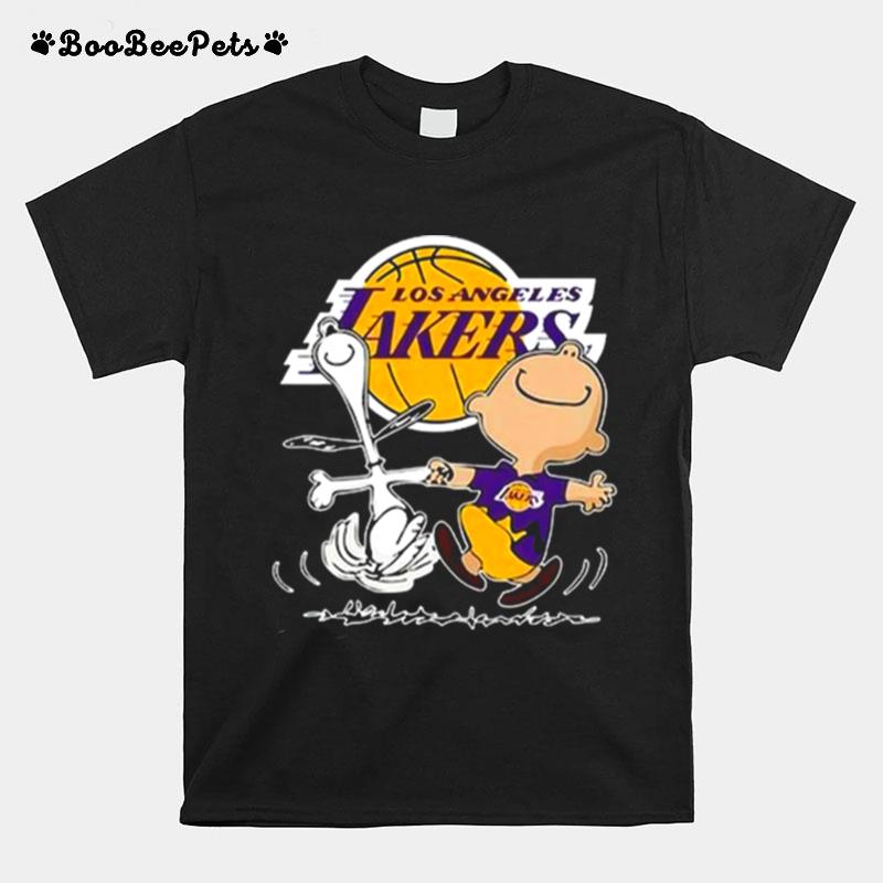 Nba Los Angeles Lakers Charlie Brown Snoopy Dancing T-Shirt