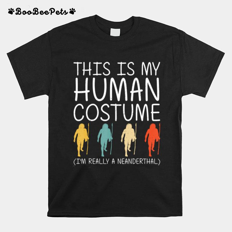 Neanderthal Halloween Human Costume Primate Easy Diy Gift T-Shirt